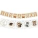 Woodland Creatures ITS A BOY Banner for Baby Shower + Fox, Raccoon, Rabbit, Bear, Squirrel and Porcupine/Animals Themed Decorations Fall Autumn Thanksgiving Banner Decoration