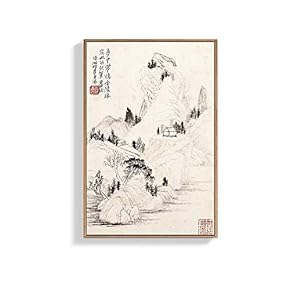 Framed Canvas Wall Art for Living Room, Bedroom Ink Landscape Canvas Prints for Home Decoration Ready to Hanging - 16x24 inches