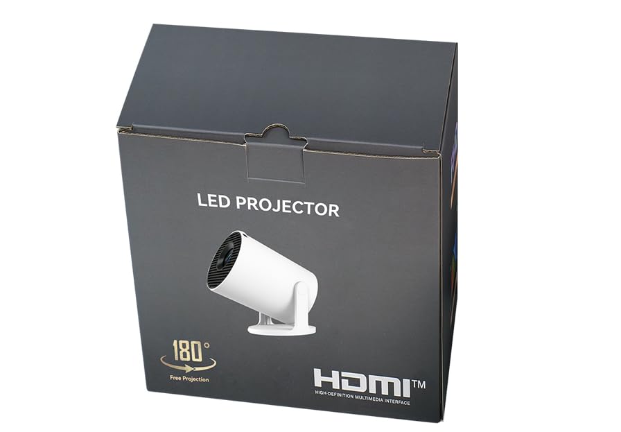 Mini Portable Projector 4K WiFi 6 BT 5.2 Upgraded Portable Projector Full HD Supported for Phone /PC /TV /HDMI /PS5 /Laptop Auto Keystone Home Theater 180° Rotation [Built-in App] White