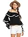 Zeagoo Women Off The Shoulder Top Bell Sleeve Floral Print Blouse