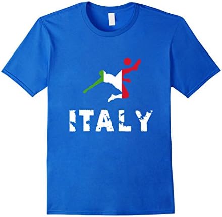 Mens Italy Italian Soccer Flag T-Shirt Italia Tricolore Maglietta Medium Royal Blue