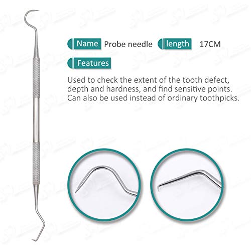 Dental Tools Smile Dent Pro Kit, Stainless Steel Dental Scaler, Mouth Mirror, Tarter Scraper, Tooth Pick, Tweezers, Plaque And Calculus Remover Dentist Hygiene Instruments Set For Home & Pet Oral Use