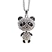 Hot Fashional Sweet Cute Little CRYSTAL Panda Pendant Sweater Chain Necklace