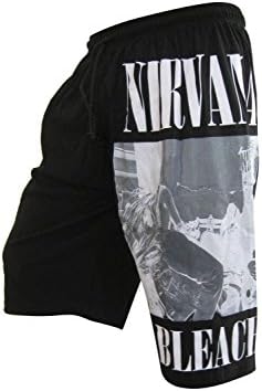 Nirvana Bleach Kurt Cobain Mens Board Shorts Rock Music Band Free Size Black