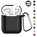 Bqmte Newest 2019 AirPods Case [Front LED Visible] Soft Silicone Protective AirPods Accessories Cover Compatible for AirPods 2 Wireless Charging Case (Black)