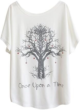 Haogo Women's Wishing Tree Print Short Sleeve T-shirt Tops