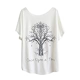 Haogo Women's Wishing Tree Print Short Sleeve T-shirt Tops