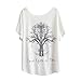 Haogo Women's Wishing Tree Print Short Sleeve T-shirt Tops, Tree, One Size