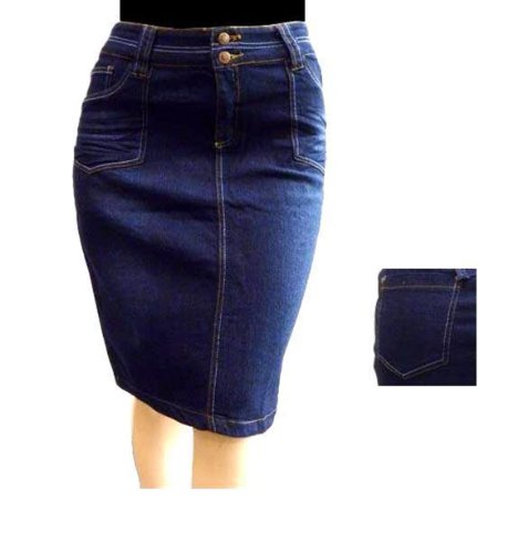 1826 Sexy Plus Size Indigo Dark Blue Stretch Denim Jeans Skirt (2003) 1X 2X 3X