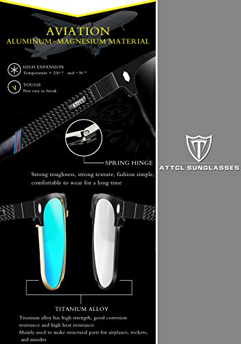ATTCL Herren Polarisierte Sonnenbrille Al-Mg Ultra Light Metall Rahmen – Bild 5