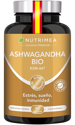 ASHWAGANDHA KSM-66® ecológica - 600 mg de extracto patentado - Estandarizado al 5% en withanólidos - Bienestar físico y mental, tono y concentración - 90 cápsulas veganas y sin aditivos - Nutrimea