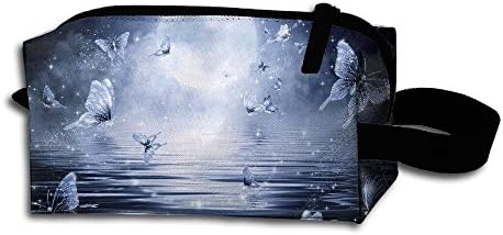 Butterfly Night Fantasy Portable Pencil Bag Coin Purse Pouch Stationery Storage Organizer Case Cosmetic Makeup Brush Holder With Durable Zipper For Students Office