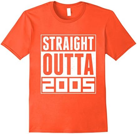 Mens STRAIGHT OUTTA 2005 T Shirts 12th Birthday T-Shirt Gift Small Orange