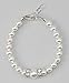 Crystal Dream Elegant Sterling Silver Roundels with European White Simulated Pearls Keepsake Baby Girl Bracelet (B131)