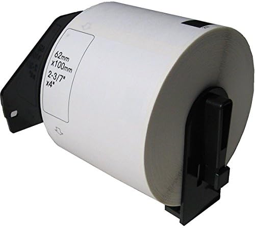 1 Roll Compatible DK-1202 2-3/7" x 4" White Labels With Permanent Cartridge