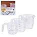 PREMIUM 3pc Measuring Cups Set - Large 4-Cup, 2-Cup and 1-Cup Capacity - BPA Free Plastic With Angled Grip And Spout - Specifically Crafted For Liquid Wet And Dry Ingredients