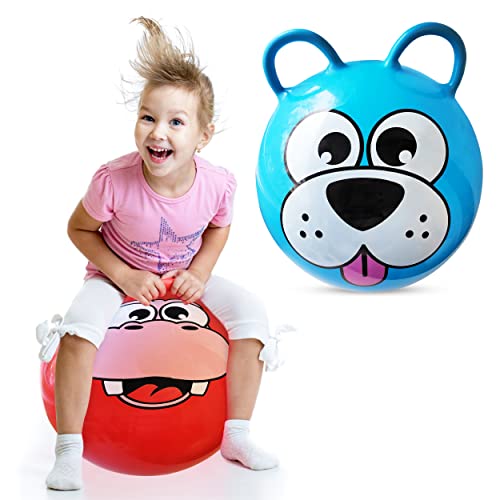 Animal Hopper Ball 20inch Bouncy Ball with 2 Handles Pump Included EZ to Inflate Bounce