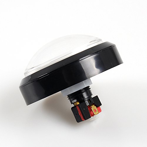 EG Starts 4 Inches Arcade Buttons 100mm Larger Big Dome Convex Type LED Lit Illuminated Push Button for For Arcade Machine DIY Kit & Raspberry Pi Game Part ( White )