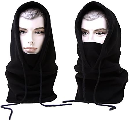 Warm Windproof Balaclava Hood Mask, Multi-Purpose Full Face and Neck Warm Fleece Tactical Heavyweight Balaclava Swat Mask for Ski Bike Climb jog etc Winter Outdoor Sport (Black)