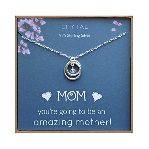 Sterling Silver Pregnancy Necklace for Expecting New Mom