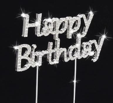 Joyeux Anniversaire Gateau De Strass Cristal Argente Dore Chiffres Lettres Bling Amour Mariage Anniversaire Anniversaire De Mariage Sparkles Brillance Decorations De Fete Fournitures Par Faj Amazon Fr Cuisine Maison