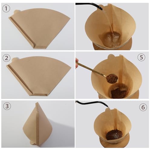 200 Count #4 Cone Coffee Filters 8-12 Cups, Disposable Coffee Filters 4 Cone Paper Unbleached Natural 4 Filters Paper Compatible with Ninja, Drip and Pour Over Coffee Maker