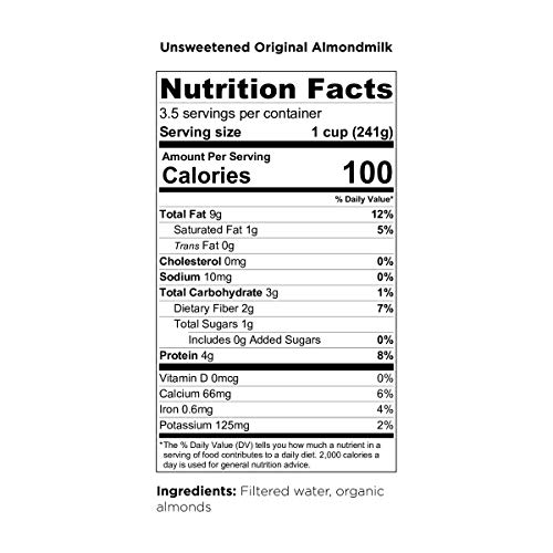 Three Trees, Organic Original Almondmilk, Unsweetened, 28 Fl Oz Dairy