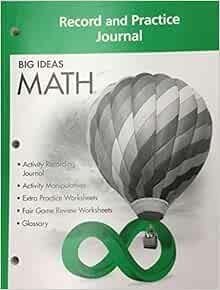 Amazon.com: BIG IDEAS MATH: Record & Practice Journal Green/Course 1