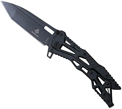 Xiao Lin Outdoor Tactical Knives Military - Pocket Folding Knife - Grade Double Safety Lock Tactical Gear with Sheath(Black)