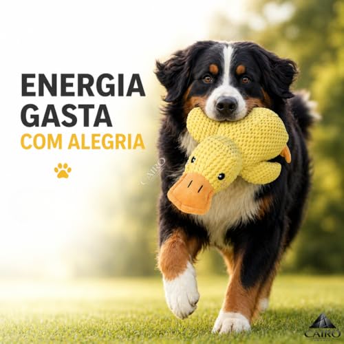 Brinquedo de Pelúcia para Cachorro em Formato de Pato Amarelo Macio e Interativo Ideal para Morder Brincar e Entreter o Pet (Grande, PET)