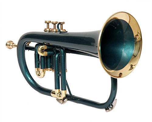 eMusicals Flugel Horn Bb Pitch With Free Hard Case And Mouthpiece, Green Lacquered - Thumbnail 5