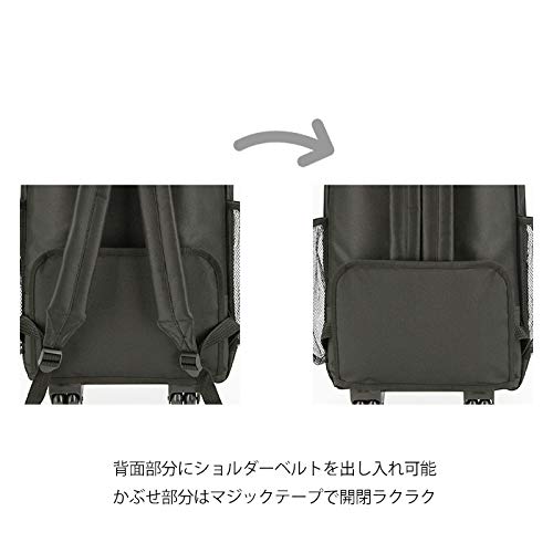 [キャプテンスタッグ] キャリーバッグ 600D 2~3泊対応 マチ幅拡張機能付 2wayリュックスタイル(33~48L) BK - サムネイル 5