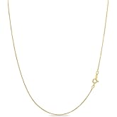 KEZEF 18k Gold Over Sterling Silver 1mm Box Chain Necklace Made in Italy | 925 Sterling Silver Necklace for Women | Rose Gold Chain for Women Men