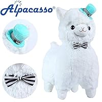 Alpacasso 17" White Plush Alpaca, Cute Stuffed Animals Toy.