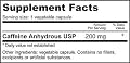 NutraBio 100% Pure Caffeine 200 mg - 150 Vegetable Capsules