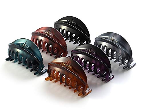 Rosette Hair Premium Chic Styling Hair Claw Clip, Strong Holding Power Hair Clips Clamps Indoor Outdoor Hair Grip Hairpins Hairgrip for Women and Girls Hair Barrettes For Thick Hair (Black)