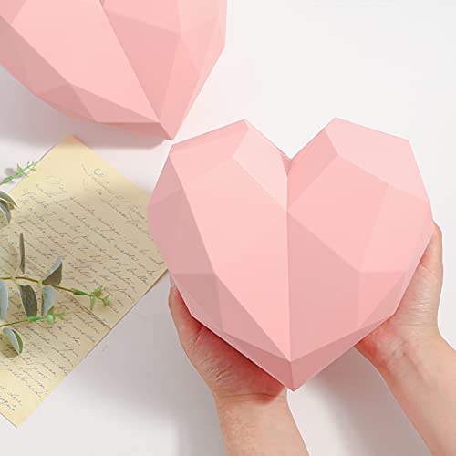 JOHOUSE Gift Box, 7.8Inches Pink Love Gift Box, Heart Shaped Storage Box for Womens Day Mothers Day Valentines Day Christmas Weddings and Home Decoration