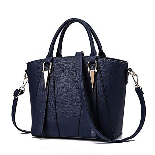 HoHome-Handbag Shoulder Bag,Women's V-Shape Handbags Leather Shoulder Bags Large Top-Handle Bags Crossbody Tote Messenger-Deep Purple