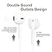 AY Cellular Wired earbuds earphones High Fidelity Sound Bass Work Out Sweat Proof Phones with Microphone for All Phones and Tablets with 3.5 mm Plug, White