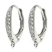 925 Sterling Silver Leverback Clear Cz Crystal Dangle Charm Connector Earrings