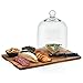 Libbey 4-Piece Acaciawood Cheese Board Set, Round Charcuterie Board with Glass Dome, Knife and Bowls, Charcuterie Boards Gift for Weddings, Parties