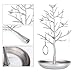 CrazySound Jewelry Holder/Jewelry Organizer, Silver Birds Tree, Jewelry Stand Display for Hanging Earrings,Necklace,Bracelet Rack Tower(Silver)