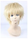 COSPLAZA Anime Cosplay Wigs Light Blonde Boy Short Halloween Hair