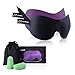3D Sleep Mask (New Design by Xawy with 2 Pack) Eye Mask for Sleeping - Contoured Eyemask Silk - Blindfold Airplane with Ear Plugs,Travel Pouch - Best Night Blinder Eyeshade for Men Women Kids
