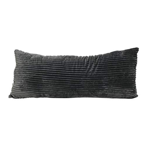 Brentwood Originals Plush and Sherpa Pillow, 20x48, Grey