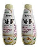 Mighty Sesame Co. Organic Tahini, Squeezable Creamy & Ready Tahini Paste, 10.9oz (2 Pack) Just One Ingredient, Gluten Free, Vegan, Non GMO, Keto Friendly, Kosher