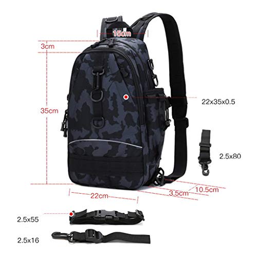 N/A/ Outdoor Angeltasche Rucksack mit Rutenhalter Schulter Crossbody Paket Outdoor Angeltasche – Bild 5