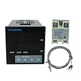 Inkbird °F and °C Display PID Stable Temperature Controller ITC106VH with K Seneor thermocouple and Solid State Relay (ITC-106VH + K + 25A SSR)