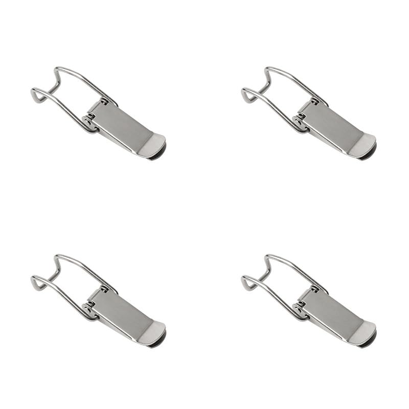 4pcs Toggle Latch Catch Lock,Spring Toggle Latch Hasp,Stainless Steel Tension Clasp,for Toolboxes,Drawers Reinforcement Latch-Hook length30.3mm,length74.3mm