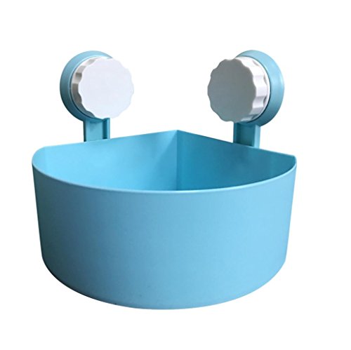 Storage Rack ,IEason Clearance Sale! Plastic Suction Cup Bathroom Kitchen Corner Storage Rack Organizer Shower Shelf (Blue)